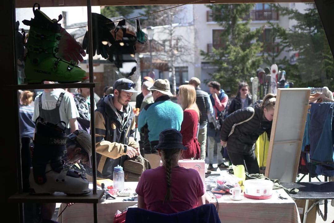 The view from the behind the repair station at the Fix it Fuck Brexit event.